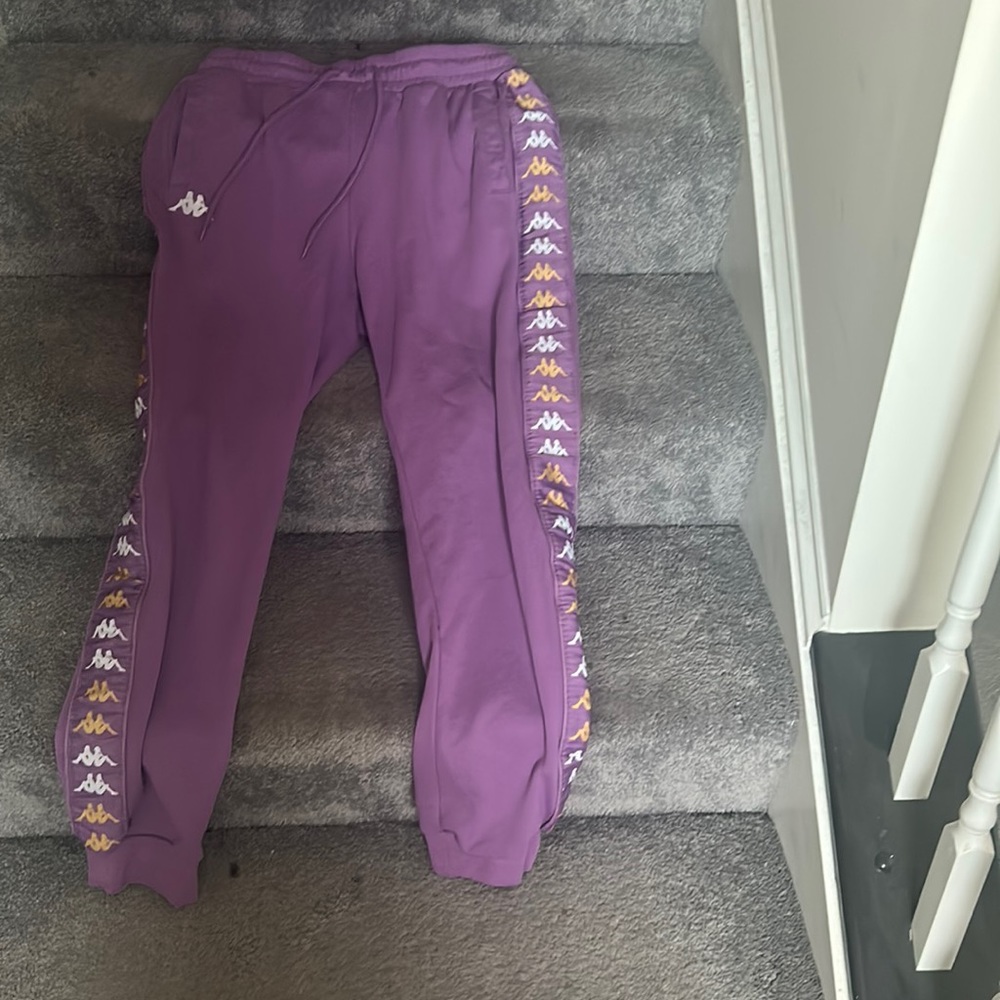 Purple kappa sweatpants for sale.